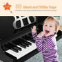 30-Key Wood Toy Kids Grand Piano with Bench & Music Rack-Black - Color: Black D681-MU10035BK