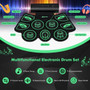 Electronic Drum Set with 2 Build-in Stereo Speakers for Kids-Green - Color: Green D681-MU10093US-GN