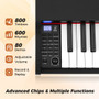 88-Key Keyboard Piano Set with Adjustable Stand-Black - Color: Black D681-MU10125US-DK