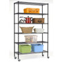 Heavy Duty 6-Shelf Adjustable Metal Shelving Rack with Casters Q280-NTADBKCH198421