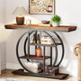 Modern Industrial 41-inch Long Narrow Entryway Foyer Console Table with Shelves Q280-RBFCTSE1395862