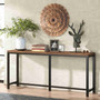 70-inch Long Narrow Hallway Sofa Table with Wood Top and Black Metal Frame Q280-NCTEL1195817