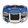 Dog Playpen Blue and Cream Polyester, Steel 43.3 x 43.3 x 22.8 in A949-171014