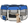Dog Playpen Blue Polyester Medium Collapsible Dog Playpen A949-171015