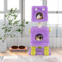 Cute Monster-Themed Cat Tower with 2 Private Condos for Small Place-Purple B593-PV10189