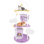 62 Inches Large Cat Tower with Metal Frame and Jumping Platforms-Purple B593-PV10246