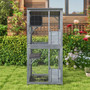 72 Inch TallWooden Cat House with Weatherproof Asphalt Roof-Gray B593-PV10074