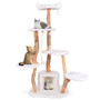 66 Inch Tall Solid Wood Cat Tree Modern Wooden Cat Tower with Perch-White B593-PV10216