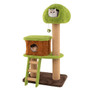 Cute Cat Tree for Indoor Cats with Mushroom-shaped Nest Condo and Climbing Ladder-Green - Color: Gr D681-PV10214GN