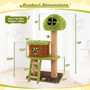 Cute Cat Tree for Indoor Cats with Mushroom-shaped Nest Condo and Climbing Ladder-Green - Color: Gr D681-PV10214GN