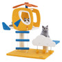 Indoor Small Aviation-themed Cat Tree Cat Tower with Helicopter Top Perch-Yellow B593-PV10218