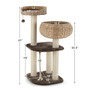 41 Inch Rattan Cat Tree with Napping Perch-Brown - Color: Brown D681-PS7475CF