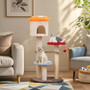 Cute Mushroom Cat Tree with Sisal Scratching Posts Top Condo and Padded Platforms-Multicolor B593-PV10268
