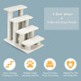 4-Step Pet Stairs Carpeted Ladder Ramp Scratching Post Cat Tree Climber-Beige B593-PS7174color