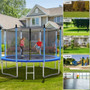 Outdoor Trampoline with Safety Closure Net-12 ft - Color: Blue - Size: 12 ft D681-TW10047+