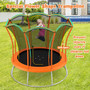 10 Feet Unique Flower Shape Trampoline with Galvanized Steel Frame-Orange B593-TW10082+