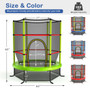 55 Inch Kids Recreational Trampoline Bouncing Jumping Mat with Enclosure Net-Green - Color: Green D681-TW10052GN