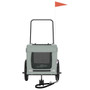  Pet Bike Trailer Grey and Black Oxford Fabric, Iron, PVC Medium A949-93944