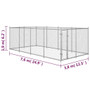  Dog Kennel Silver Galvanized Steel Large Dog Kennel Rectangular A949-144938