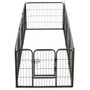  Dog Playpen Black Powder-Coated Steel A949-170572