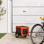  Pet Bike Trailer Orange and Black Oxford Fabric, Iron, PVC Small A949-93907