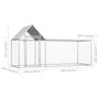  Chicken Coop Silver Galvanized Steel 9.8ft x 3.3ft x 4.9ft A949-144554
