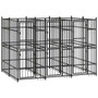  Dog Kennel Black Powder-coated Steel Durable Dog Kennel A949-3097938