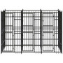 Dog Kennel Black Powder-coated Steel Durable Dog Kennel A949-3097938
