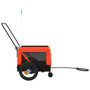  Pet Bike Trailer Orange and Black Made from Oxford Fabric, Iron, PVC A949-93928