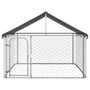  Dog Kennel Silver Galvanized steel, polyethylene Large Dog Kennel A949-171498