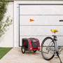  Pet Bike Trailer Red and Grey Oxford fabric, iron, PVC Foldable A949-93873