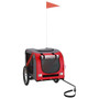  Pet Bike Trailer Red and Grey Oxford fabric, iron, PVC Foldable A949-93873