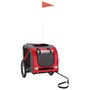  Pet Bike Trailer Red and Grey Oxford fabric, iron, PVC Foldable A949-93873