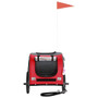  Pet Bike Trailer Red and Grey Oxford fabric, iron, PVC Foldable A949-93873