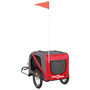  Pet Bike Trailer Red and Grey Oxford fabric, iron, PVC Foldable A949-93873