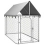  Dog Kennel Silver Galvanized steel, Polyethylene A949-171496