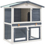  Rabbit Hutch Grey and white Solid pine wood, powder-coated iron mesh A949-170837