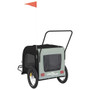  Pet Bike Trailer Black and Grey Oxford fabric, Iron, PVC Medium A949-93860