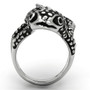TK933 - High polished (no plating) Stainless Steel Ring with Top Grade Crystal  in Jet A874-TK933