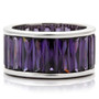 0W128 - Rhodium Brass Ring with AAA Grade CZ  in Amethyst A874-0W128