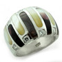LOAS1167 - High-Polished 925 Sterling Silver Ring with Precious Stone Conch in Multi Color A874-LOAS1167
