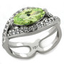 LOAS1225 - Rhodium 925 Sterling Silver Ring with AAA Grade CZ  in Apple Green color A874-LOAS1225