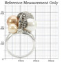 0W296 - Rhodium + Ruthenium Brass Ring with Synthetic Pearl in Multi Color A874-0W296