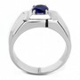 TK3459 - High polished (no plating) Stainless Steel Ring with Synthetic Synthetic Glass in Montana A874-TK3459