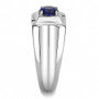 TK3459 - High polished (no plating) Stainless Steel Ring with Synthetic Synthetic Glass in Montana A874-TK3459