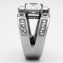 TK1072 - High polished (no plating) Stainless Steel Ring with AAA Grade CZ  in Clear A874-TK1072