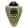 TK3221 - IP Gold(Ion Plating) Stainless Steel Ring with Synthetic Synthetic Glass in Jet A874-TK3221