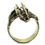 TK2444 - IP Antique Copper Stainless Steel Ring with Epoxy  in Jet A874-TK2444