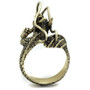 TK2444 - IP Antique Copper Stainless Steel Ring with Epoxy  in Jet A874-TK2444