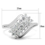 SS038 - Silver 925 Sterling Silver Ring with AAA Grade CZ  in Clear A874-SS038